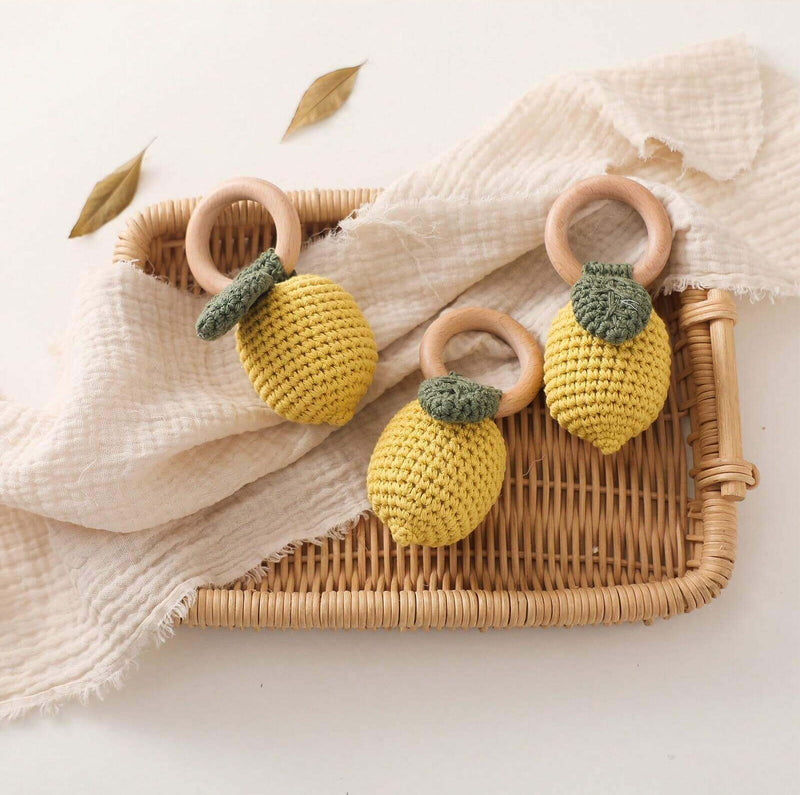 Handmade Lemon Crochet Rattle