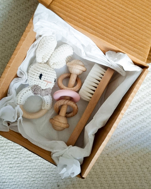 Crochet Bunny Rattle Gift Box
