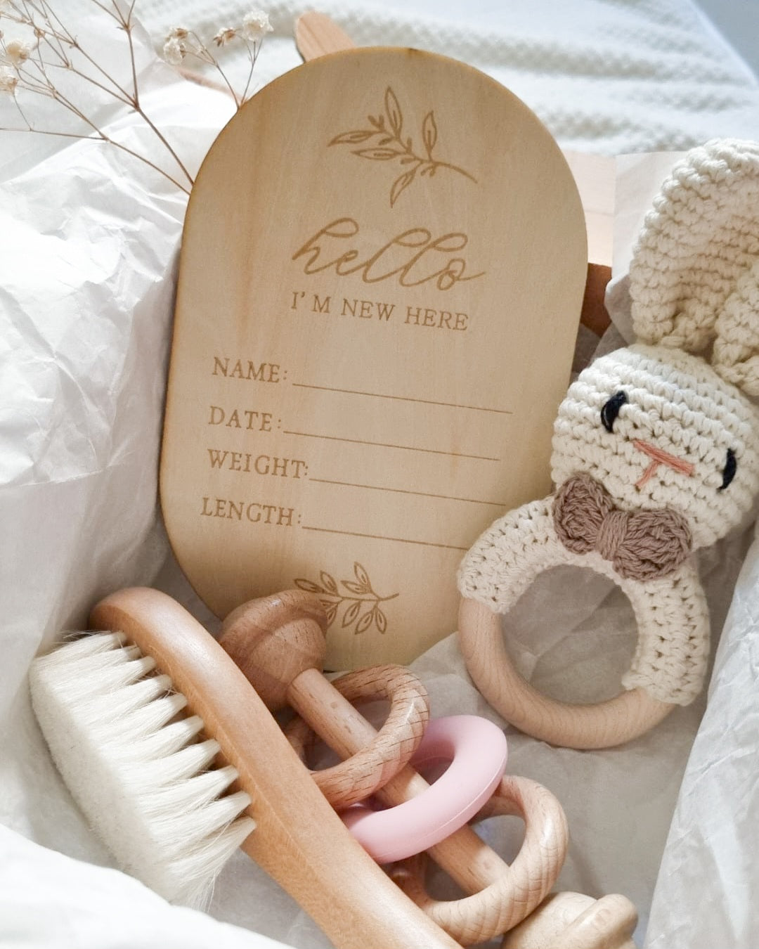 Crochet Bunny Rattle Gift Box