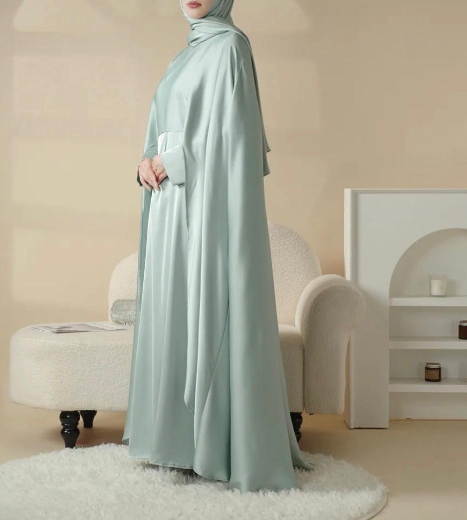 Satin modest dress